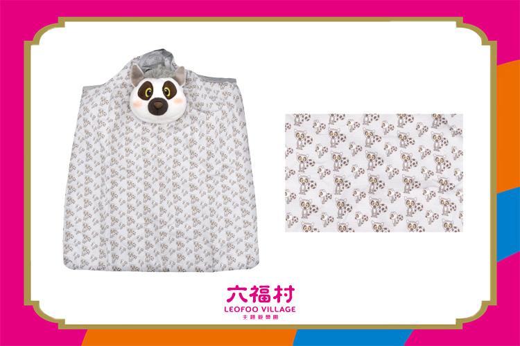 【六福村】環尾狐猴哈果造型購物袋鑰匙圈